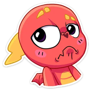 😟 cartoon, sticker, dragon, cute, funny whatsapp sticker