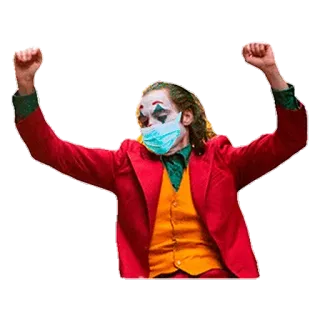 😷 Joker joker, mask, clown, joaquin phoenix, movie, villain telegram sticker