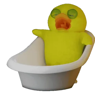😭 duck, bathtub, toy, cute telegram sticker