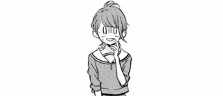 😅 manga, anime, girl, expression, sailor uniform, pensive telegram sticker