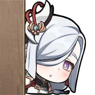 😏 Shenhe Genshin Impact Anime, Videospiel, Chibi, Charakter, Süß, Gucken whatsapp sticker