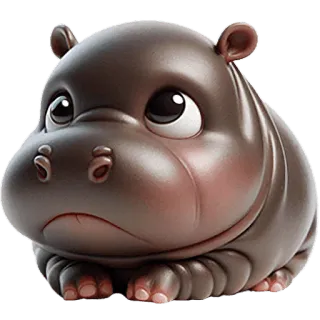 🙄 hippo, animal, cute, cartoon, wildlife telegram sticker
