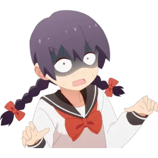 😨 anime, girl, shocked, cartoon, expression telegram sticker