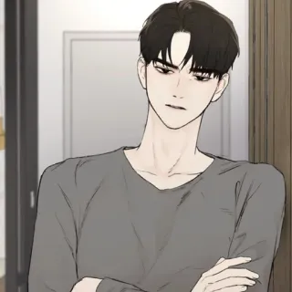🧋 man, portrait, drawing, male, serious, illustration telegram sticker