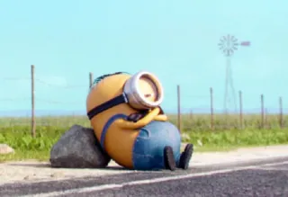 😒 Minion minion, cartoon, yellow, character, animated telegram sticker