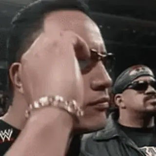 🤨 The Rock catch, acteur, célébrité, lunettes, sérieux whatsapp sticker