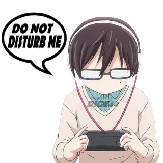 🦻 DO NOT DISTURB ME Anime, Cuffie, Gamer, Kawaii, Carino telegram sticker