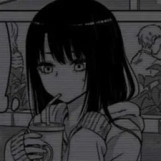 💈 Anime, Mädchen, Manga, Getränk, Cartoon, Illustration telegram sticker