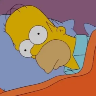 😐 Homer Simpson The Simpsons Homer Simpson, Cartoon, Bett, müde, Fernseher, Animation whatsapp sticker