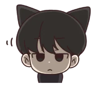 😠 cat ears, anime, kawaii, cute, cartoon, character, manga telegram sticker
