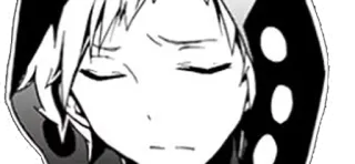 😔 anime, manga, portrait, monochrome, face telegram sticker