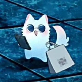 🧊 kot, zakupy, zwierzę, okulary, uroczy whatsapp sticker