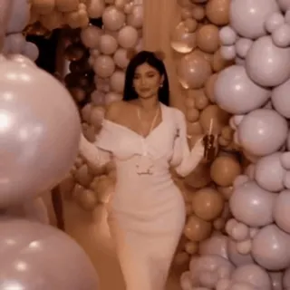 💁‍♀️ woman, dress, balloons, party, celebration whatsapp sticker