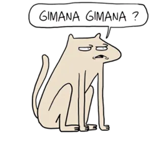 🐕 GIMANA GIMANA ? Katze, Ausdruck, Lustig, Cartoon telegram sticker
