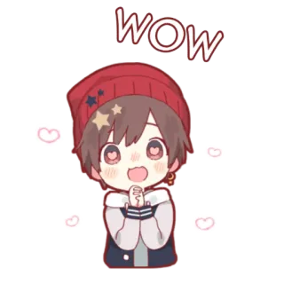 😳 WOW anime, wow, excited, cute, cartoon telegram sticker