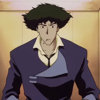 🚬 Spike Spiegel Cowboy Bebop Anime, Espaço, Caçador de recompensas, Ficção científica, Retro, Fumar whatsapp sticker