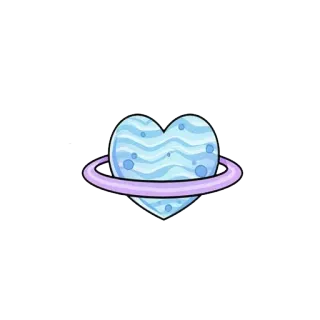 💫 coração, planeta, espaço, azul, fofo, adesivo telegram sticker