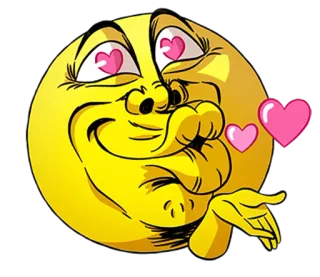 😘 Emoji, Tình yêu, Hôn, Trái tim, Tình cảm, Mặt vàng telegram sticker