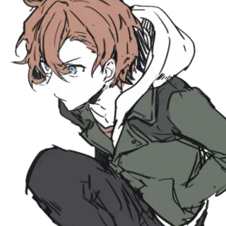 😒 Anime, Manga, Personnage, Sweat à capuche, Dessin, Illustration telegram sticker