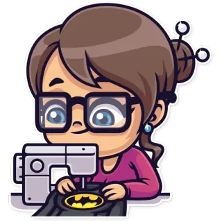 ☺️ sewing, seamstress, craft, batman, cartoon, hobby, diy telegram sticker