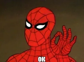 👌 Spider-Man OK Spider-Man, OK-Zeichen, Marvel, Superheld, Cartoon, Meme telegram sticker