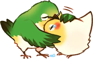 😣 鳥, かわいい, 愛, キス, 愛情, 動物 telegram sticker