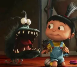 🤍 Agnes Despicable Me cartoon, girl, monster, child, movie telegram sticker