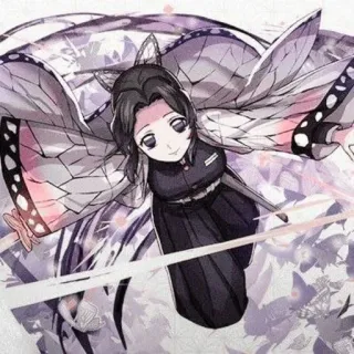 ⭐ Shinobu Kocho Demon Slayer anime, demon slayer, shinobu kocho, butterfly, kimetsu no yaiba whatsapp sticker