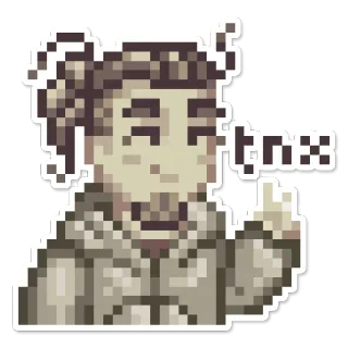 ☺️ tnx Pixel art, Gracias, Pulgar arriba, Sticker, Pixelado telegram sticker