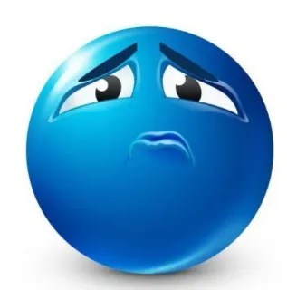 😣 Emoji, Traurig, Blau, Gefühl, Cartoon whatsapp sticker