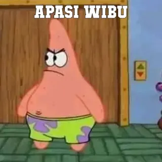 😒 Patrick Star Spongebob Squarepants APASI WIBU 海绵宝宝, 派大星, 生气, 表情包 whatsapp sticker