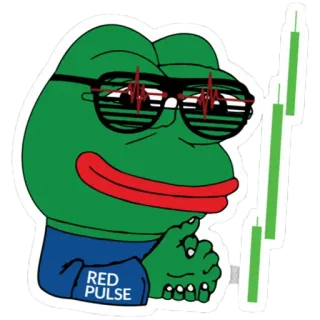 😈 Pepe the Frog RED PULSE pepe, frog, red pulse, stock market, trading, meme whatsapp sticker