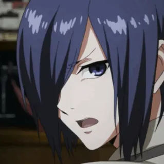 🪁 Touka Kirishima Tokyo Ghoul อนิเมะ, Tokyo Ghoul, Touka Kirishima, ตัวละคร, ผมสีดำ, สาวอนิเมะ telegram sticker