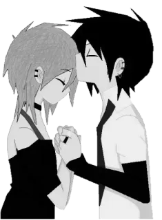 ♥️ pareja, amor, romance, dibujos animados, beso, anime, manga telegram sticker