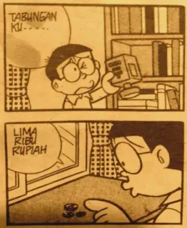 💸 TABUNGAN KU... 
LIMA RIBU RUPIAH cartoon, money, comic, finance, currency whatsapp sticker