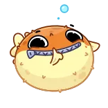 🤐 Kugelfisch, Cartoon, Fisch, Lustig, Tier, Meerestier, Ozean whatsapp sticker