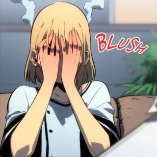 😳 BLUSH anime, arrossire, imbarazzato, ragazza, carino telegram sticker