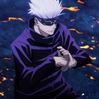 🤍 Gojo Satoru Jujutsu Kaisen anime, sorcerer, jujutsu kaisen, gojo, satoru whatsapp sticker
