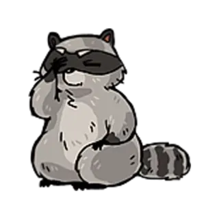 😣 gấu trúc Mỹ, động vật, hoạt hình, nhãn dán, mặt nạ, dễ thương, lông telegram sticker