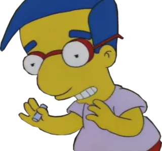😕 Milhouse Van Houten The Simpsons cartoon, the simpsons, milhouse, character, animated, tv show telegram sticker