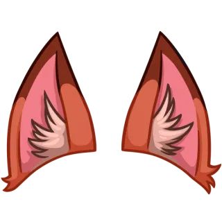 😌 animal ears, fox ears, ears, cartoon telegram sticker
