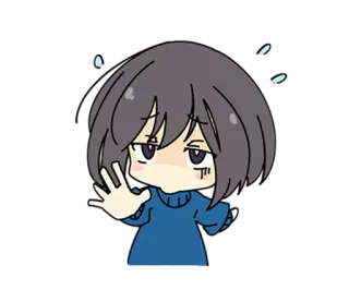 ✋ anime, character, cute, chibi, disappointed, cartoon telegram sticker