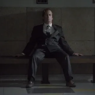 ⚖️ Saul Goodman Better Call Saul lawyer, suit, sitting, waiting, office telegram sticker