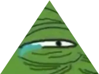 😂 Meme, Pepe, Triste, Llorando, Triángulo, Emoji whatsapp sticker