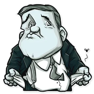 😢 pauvreté, triste, argent, financier, faillite, dessin animé, économie telegram sticker