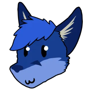 😃 Desenho animado, Animal, Raposa, Furry, Azul, Fofo telegram sticker