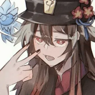 😶 Hu Tao Genshin Impact Anime, Videospiel, Mädchen, Hut, Hu Tao whatsapp sticker
