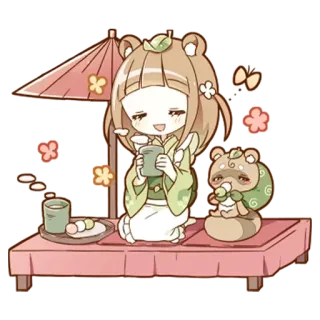🌟 Anime, Niedlich, Kawaii, Japanisch, Tee, Tier telegram sticker
