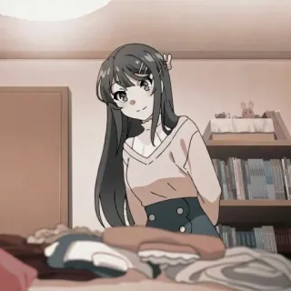 🐰 Mai Sakurajima Rascal Does Not Dream of Bunny Girl Senpai animé, fille, mignon, Bunny Girl Senpai, Mai Sakurajima, Kawaii telegram sticker