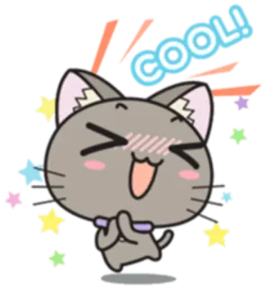 ☺️ COOL! cat, cute, cool, anime, happy whatsapp sticker